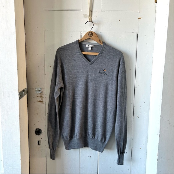 Peter Millar Brandon Dune Golf V-Neck Merino Wool Blend Sweater - Picture 4 of 12